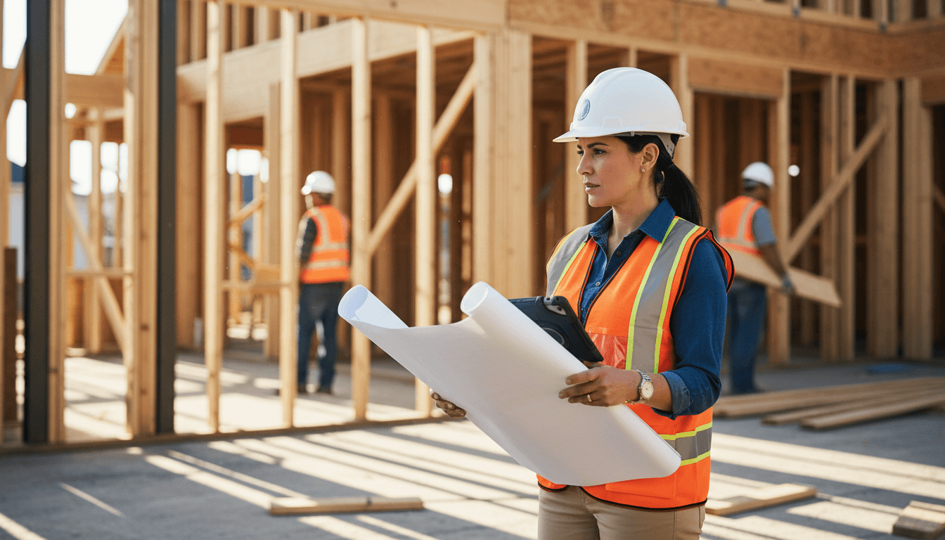 Project manager coordinating construction installation activities